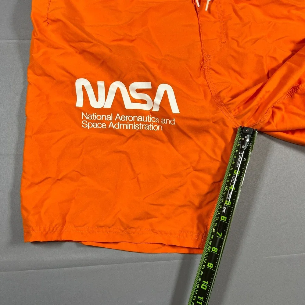 Aldrin Family Foundation Nasa Board Shorts Men XL Orange Mesh Quick Dry Swimwear